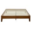 Full size Low Profile Platform Bed Frame in Cherry Wood Finish