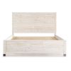 Queen Size Solid Wood Platform Bed Frame with Headboard in Rustic White Finish
