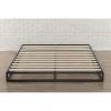 Queen size 6-inch Low Profile Metal Platform Bed Frame with Wooden Slats