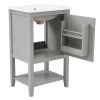 20" Bathroom Vanity with Sink, Bathroom Cabinet with Soft Closing Door, Storage Rack and Open Shelf